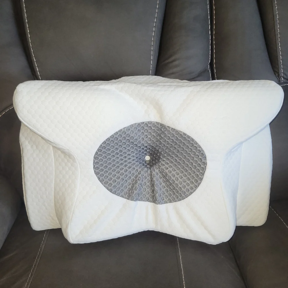 White and Gray Neck Pillow